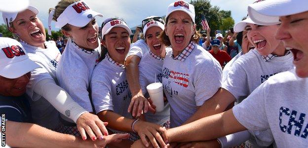 The United States team celebrate their win in Iowa