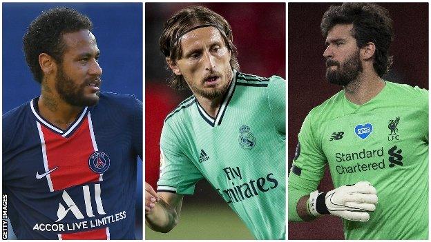 Neymar, Luka Modric and Alisson