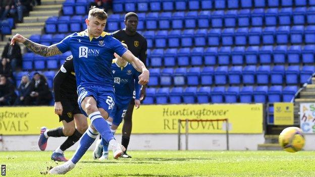 Callum Hendry scores an early penalty for St Johnstone