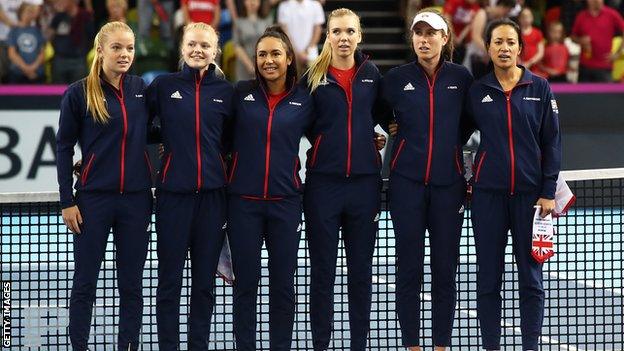 The Great Britain Fed Cup team