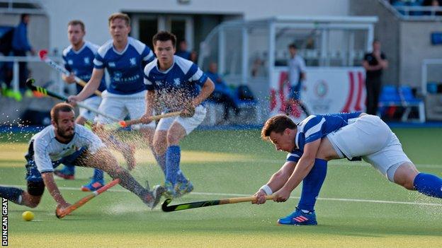 Alan Forsyth in action for Scotland's men's hockey team