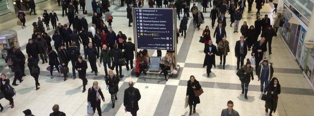 Commuters at Liverpool Street Station