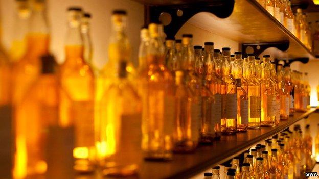 Scotch whisky bottles