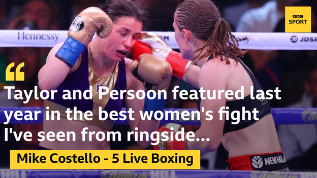 Delfine Persoon punches Katie Taylor