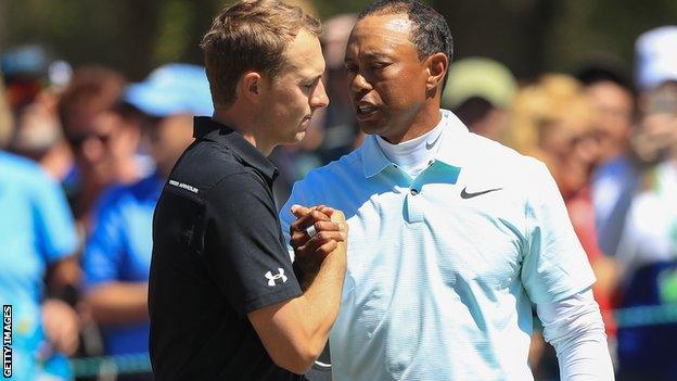 Spieth (left) is the highest-ranked player to miss the cut