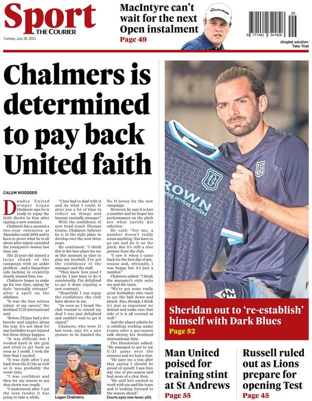 The back page of the Courier on 200721