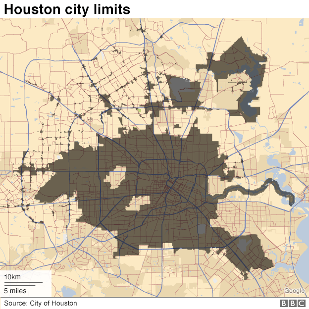 A map of Houston