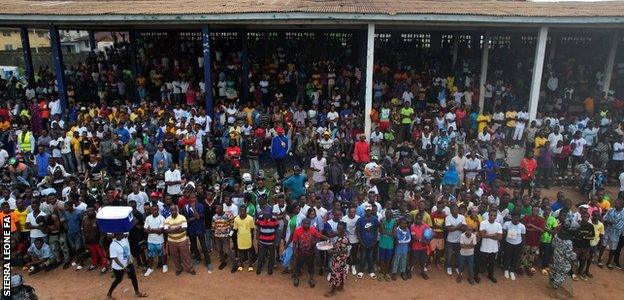 Crowd at a Sierra Leone Women's Premier League match