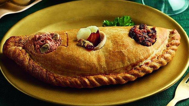 Christmas dinner in a pasty