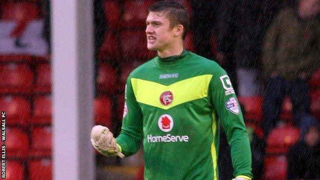 Walsall goalkeeper Liam Roberts