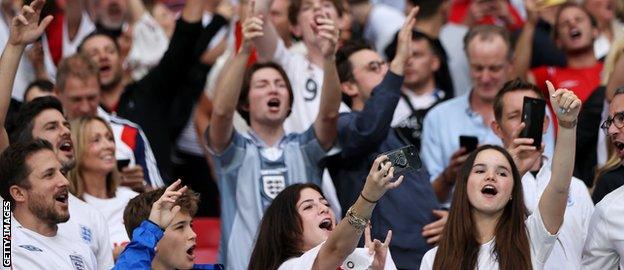 England fans at Wembley