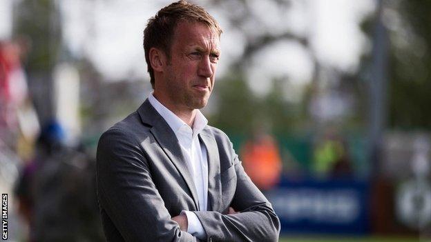 Graham Potter at Ostersunds standing by dugout