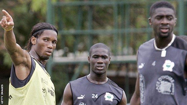 Didier Drogba in Ivory Coast training