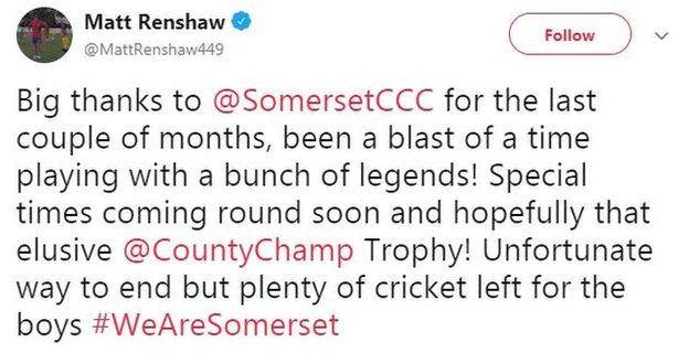 Matt Renshaw on Twitter