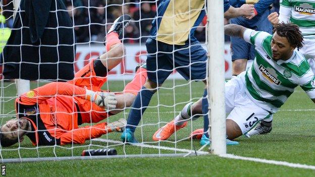 Colin Kazim-Richards prods home Celtic's second goal