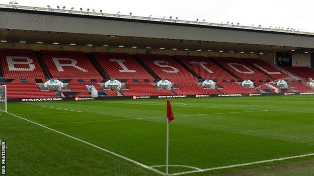 A view inside Ashton Gate stadium