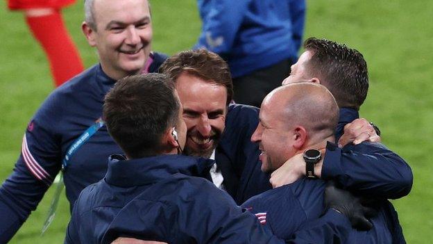 Gareth Southgate celebrates