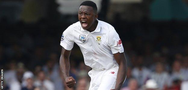 Kagiso Rabada celebrates a wicket