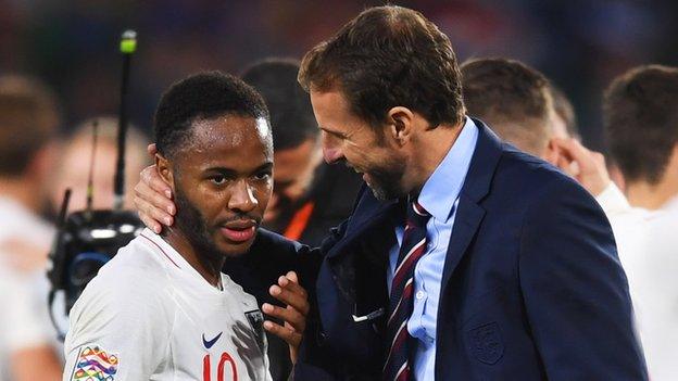 Raheem Sterling scored his first England goals in 27 games