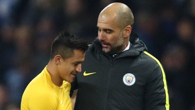 Alexis Sanchez and Pep Guardiola