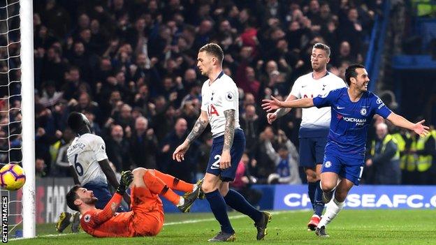 Pedro celebrates his goal