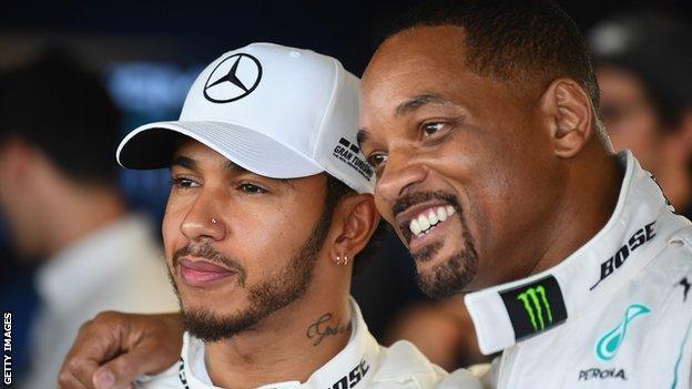 Lewis Hamilton and Will Smith