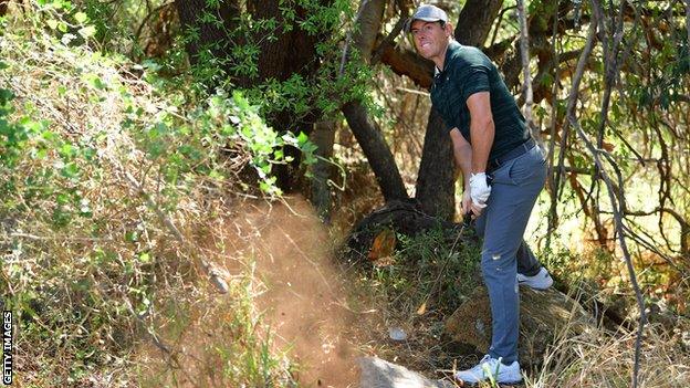 Rory McIlroy playing at the Nedbank Challenge