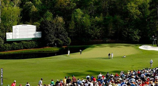 The 11th hole at Augusta