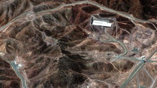 A satellite image showing the Fordo nuclear facility in Iran on 14 June