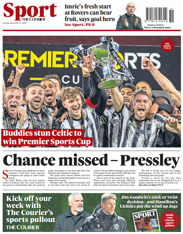 The back page of The Courier on 151225