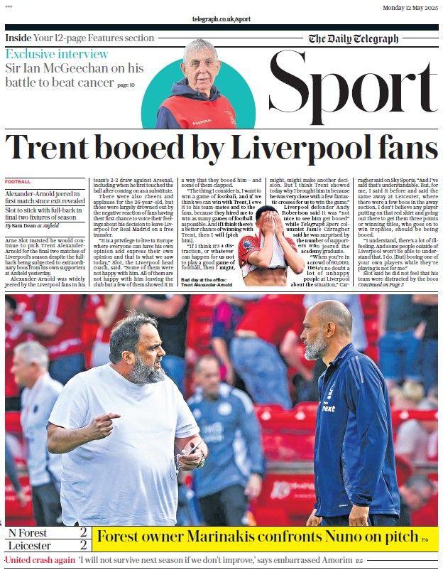 The Daily Telegraph sports section 