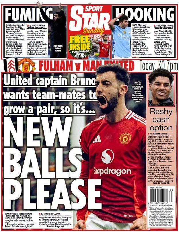 The back page of the Daily Star Sunday 