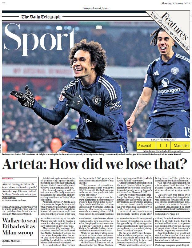 The Daily Telegraph sports section