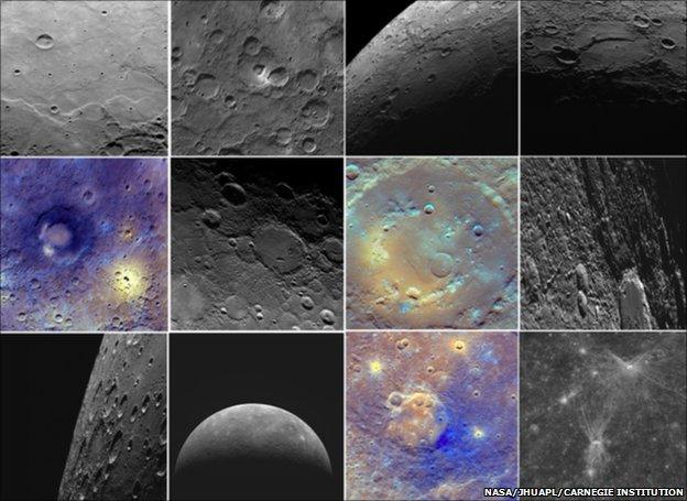 Images of Mercury captured by Nasa's Messenger spacecraft (Image: NASA/JHU Applied Physics Laboratory/Carnegie Institution)