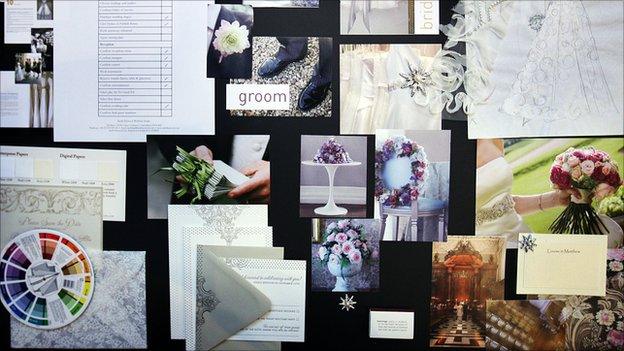 Wedding planner's mood board