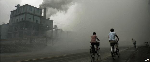 Cyclists by factory