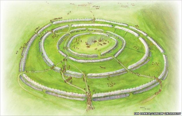 reconstruction of the Whitehawk causewayed enclosure in the South Downs, Sussex