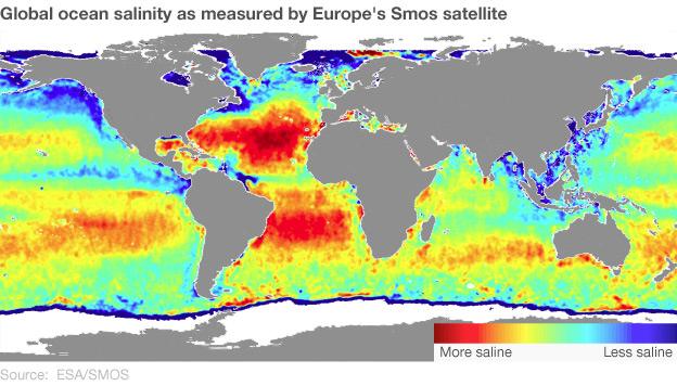 Ocean salinity map (Esa)