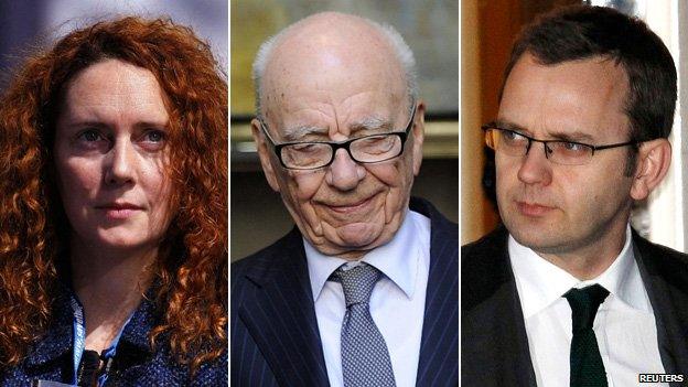Rebekah Brooks, Rupert Murdoch and Andy Coulson
