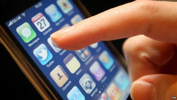 A person using a smartphone.