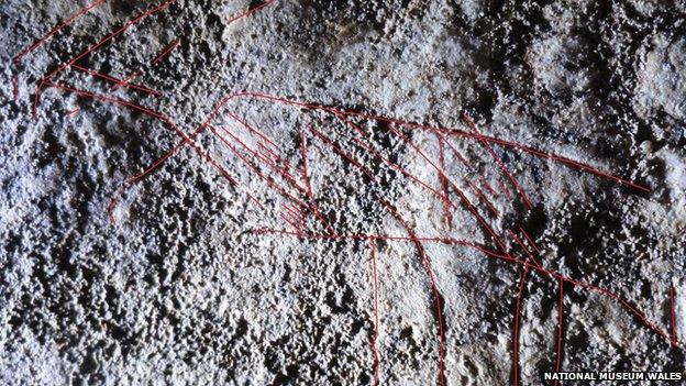 A rock carving in South Wales