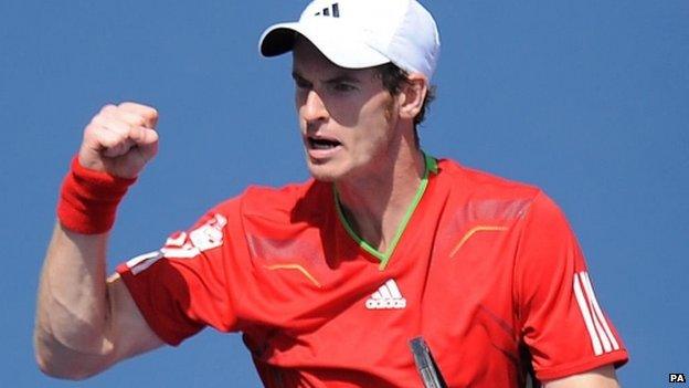 Andy Murray after beating Donald Young in his fourth round match at the US Open.