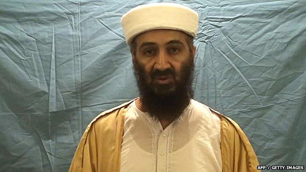 A video still of Osama Bin Laden, released by the US Department of Defence(DoD)