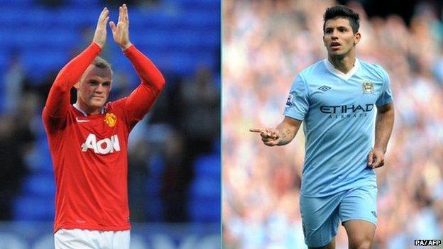 Wayne Rooney and Sergio Aguero