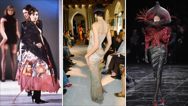 Alexander McQueen's work from his graduation collection in 1992; January 2004 and March 2009