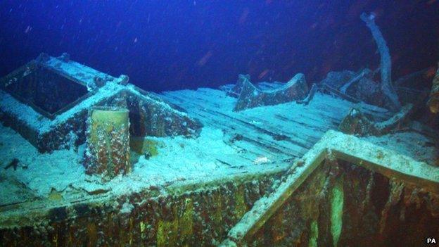 Part of the shipwreck of SS Gairsoppa