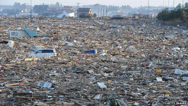 Natori, near Sendai, Japan after the earthquake and tsunami in March