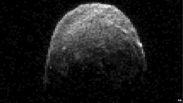 pixellated image of asteroid