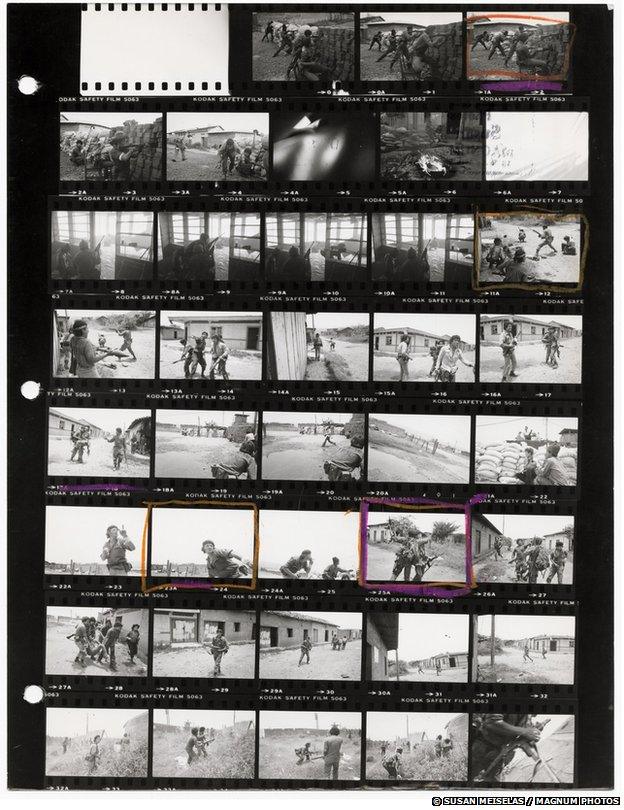 Susan Meiselas contact sheet from Nicaragua, 1979