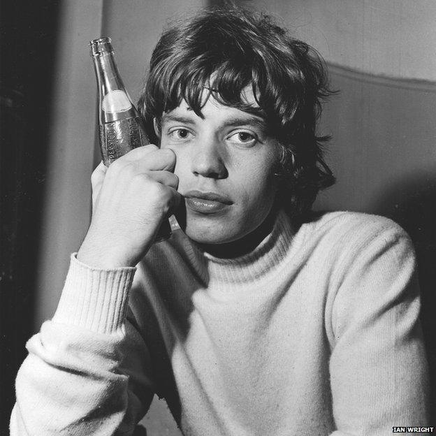 Mick Jagger and the pepsi bottle, The Globe Theatre, Stockton-on-Tees, 1964